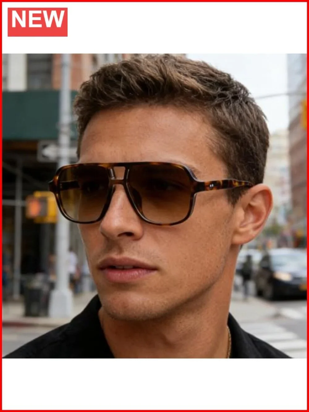 Retro Square Aviator Sunglasses with UV400 Protection Lightweight